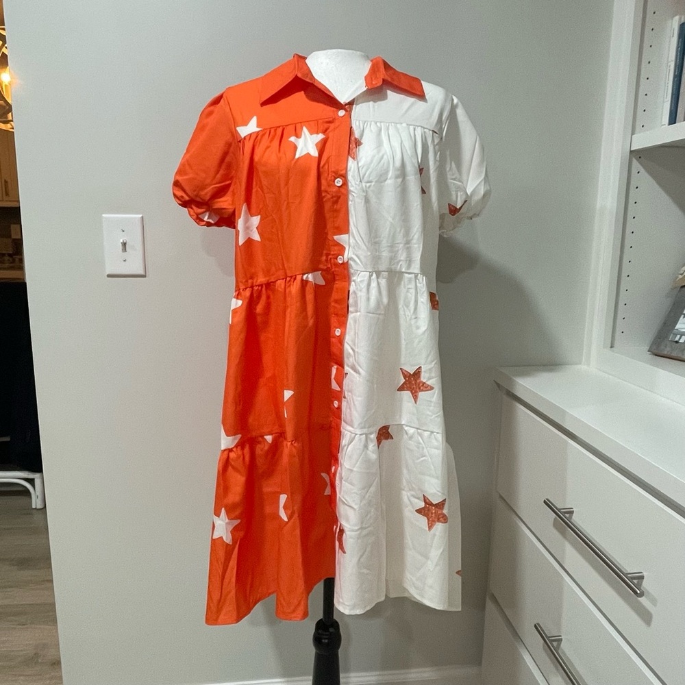 NWOT Color Block Orange White Dress UT Tennessee Vols Gameday College Football